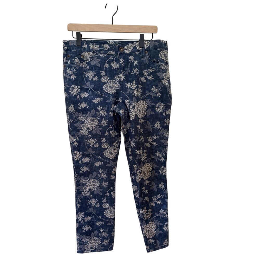 Lauren Ralph Lauren Jeans Women’s 10 Blue Floral Modern Straight Ankle Vintage